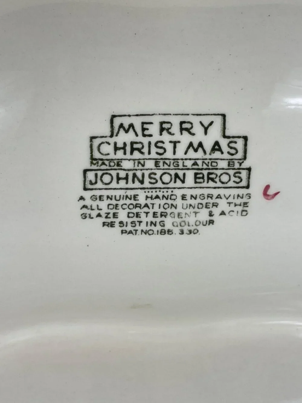 Johnson Bros Merry Christmas Tree-Shaped 3-Part Relish Serving Dish Festive